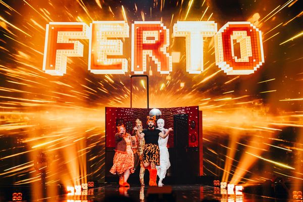 First Semi-Final Performance: Bandidos do Cante performing Rosa for Portugal during the
First Semi-Final of the Eurovision Song Contest at Wiener Stadthalle, Vienna 2026 on 11 May