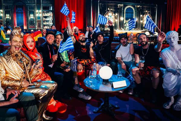 The artists of Vienna 2026 in the Green Room during the First Semi-Final of the Eurovision Song Contest at Wiener Stadhalle on 12 May