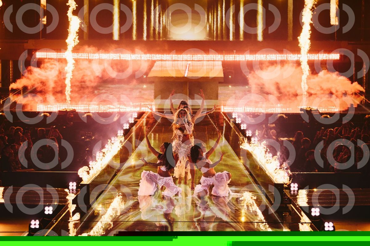 Second Semi-Final Performance: Antigoni performing JALLA for Cyprus during the Second Semi-Final of the Eurovision Song Contest at Wiener Stadthalle, Vienna 2026 on 13 May